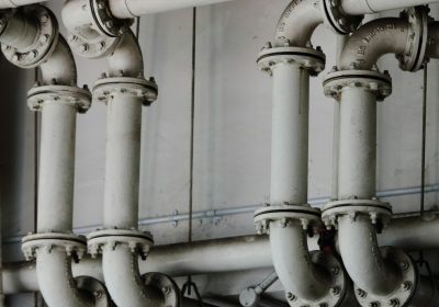 An image of a boiler pipe where a leak can occur.