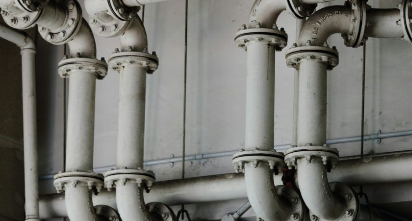 An image of a boiler pipe where a leak can occur.